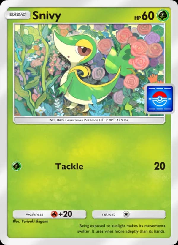 Snivy card in English