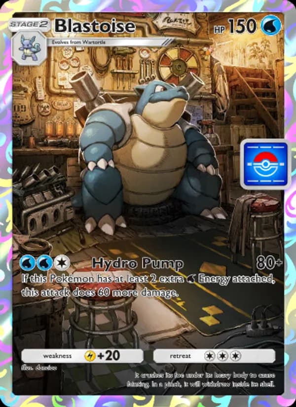 Blastoise card in English