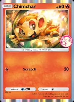 Chimchar card in English