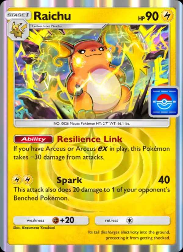 Raichu card in English