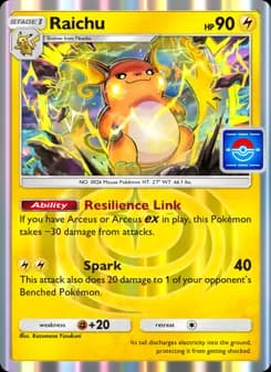 Raichu card in English