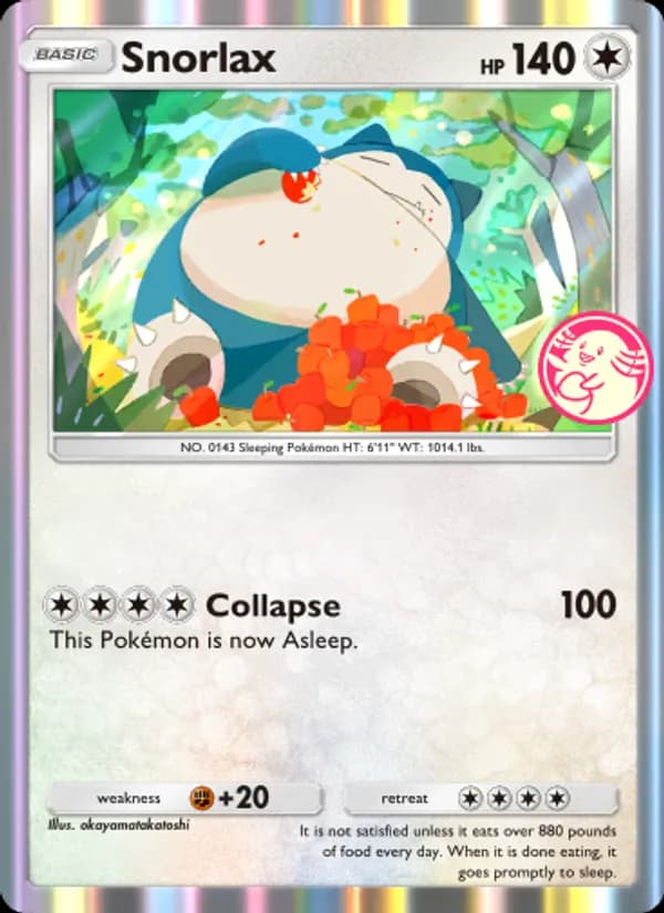 Snorlax card in English