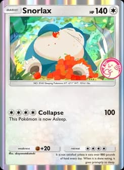 Snorlax card in English