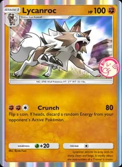 Lycanroc card in English