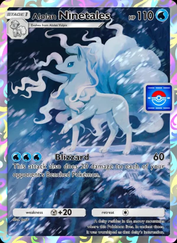 Alolan Ninetales card in English