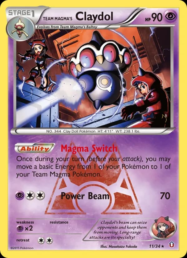 Team Magma's Claydol card in English