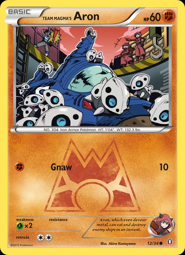 Team Magma's Aron card in English