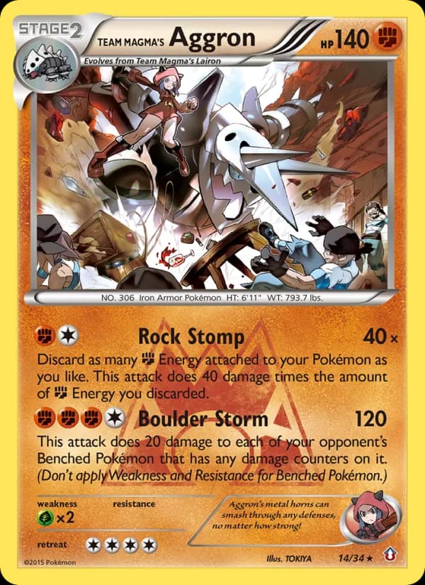 Team Magma's Aggron card in English