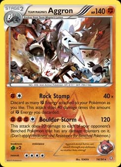 Team Magma's Aggron card in English