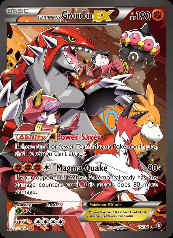 Team Magma's Groudon EX card in English
