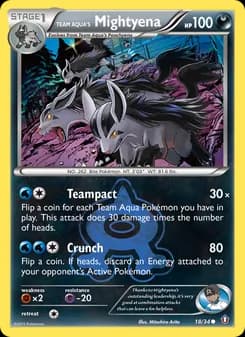 Team Aqua's Mightyena card in English