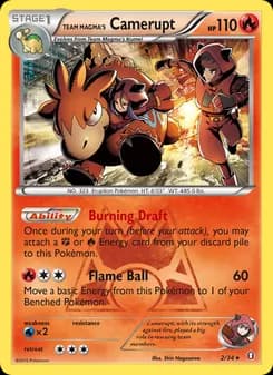 Team Magma's Camerupt card in English