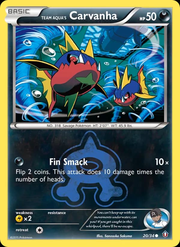 Team Aqua's Carvanha card in English