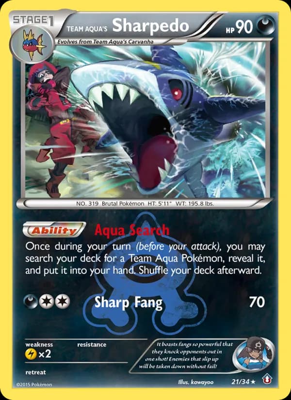 Team Aqua's Sharpedo card in English