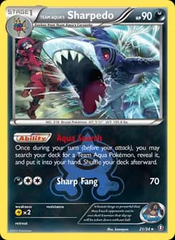 Team Aqua's Sharpedo card in English