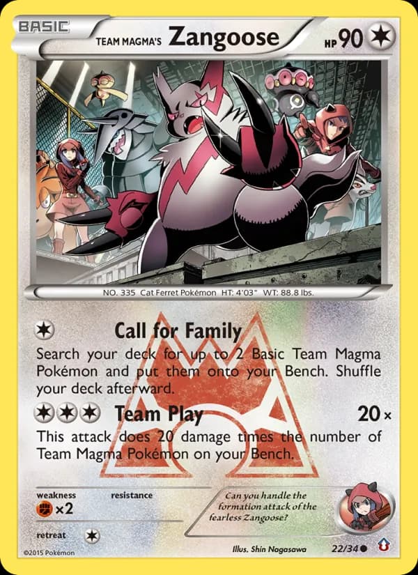 Team Magma's Zangoose card in English