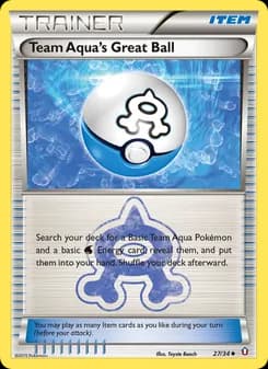 Team Aqua's Great Ball card in English