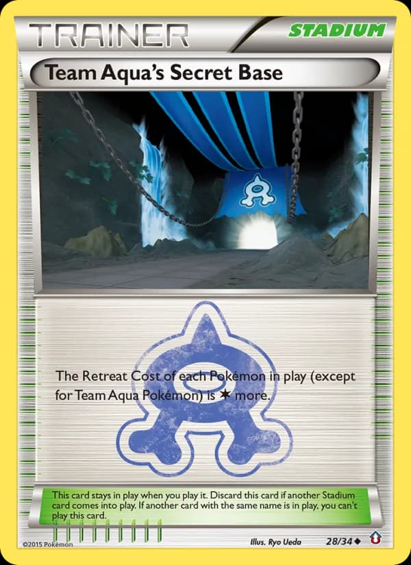 Team Aqua's Secret Base card in English