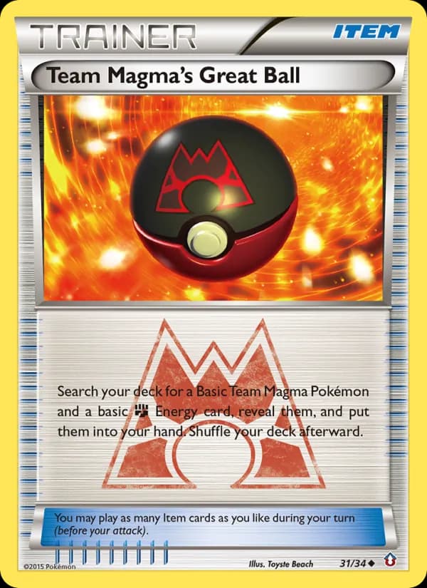 Team Magma's Great Ball card in English