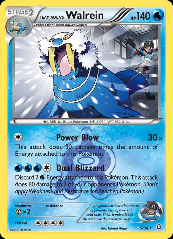 Team Aqua's Walrein card in English