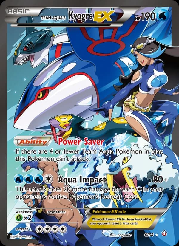 Team Aqua's Kyogre EX card in English