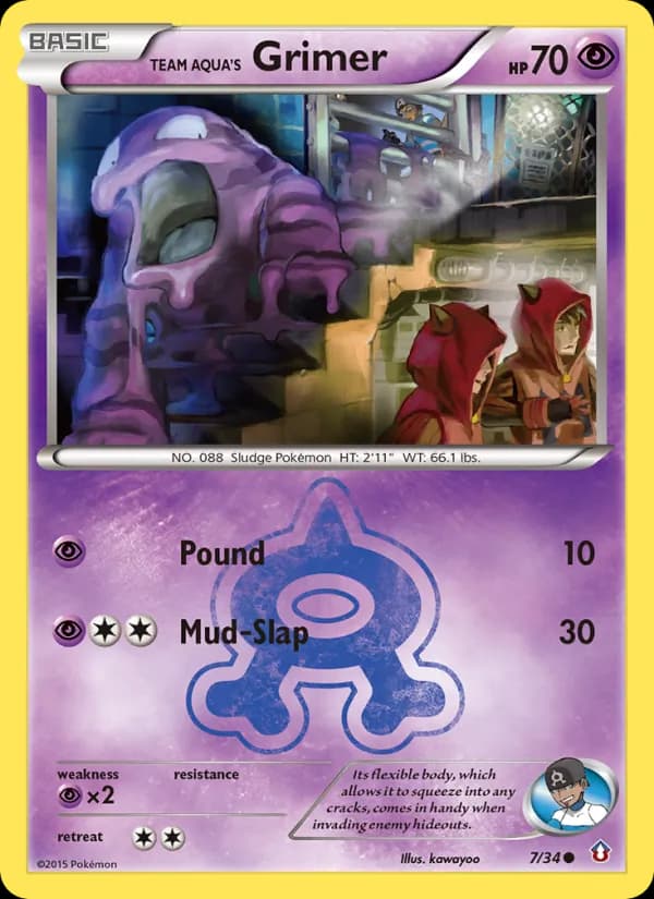 Team Aqua's Grimer card in English