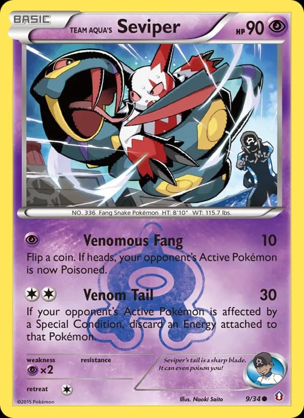 Team Aqua's Seviper card in English