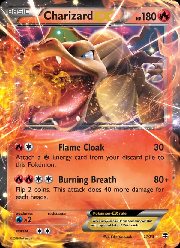 Charizard EX card in English