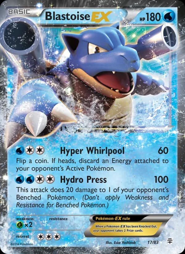 Blastoise EX card in English