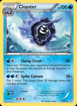 Cloyster card in English