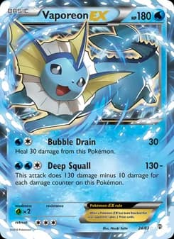 Vaporeon EX card in English