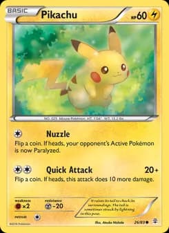 Pikachu card in English