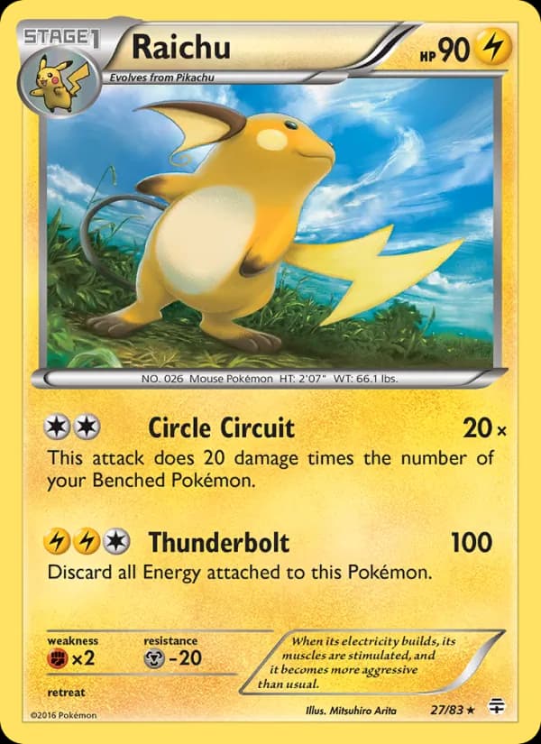 Raichu card in English