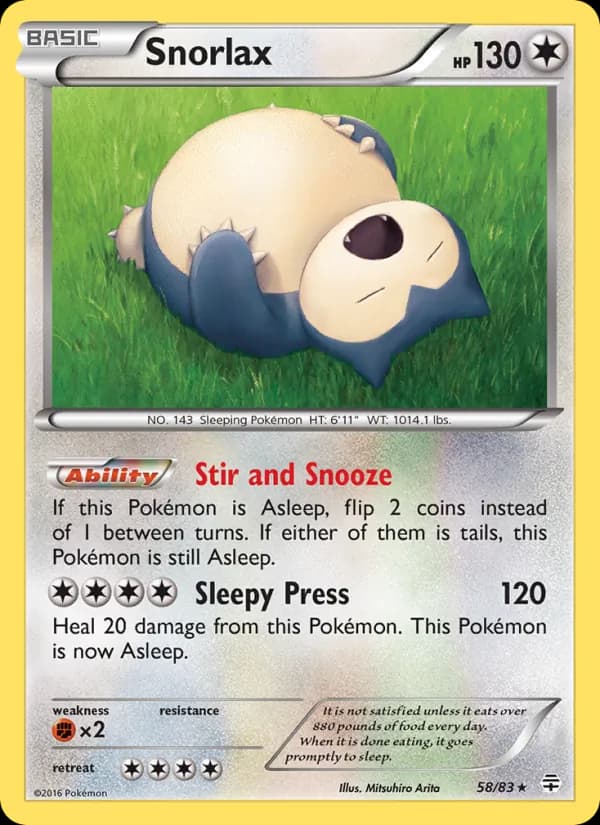 Snorlax card in English