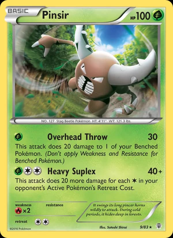 Pinsir card in English
