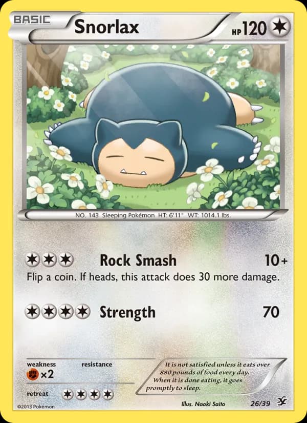 Snorlax card in English