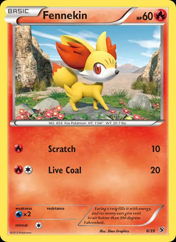 Fennekin card in English
