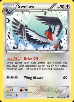 Swellow card in English
