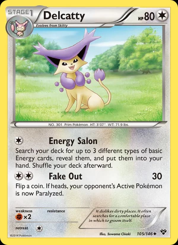 Delcatty card in English
