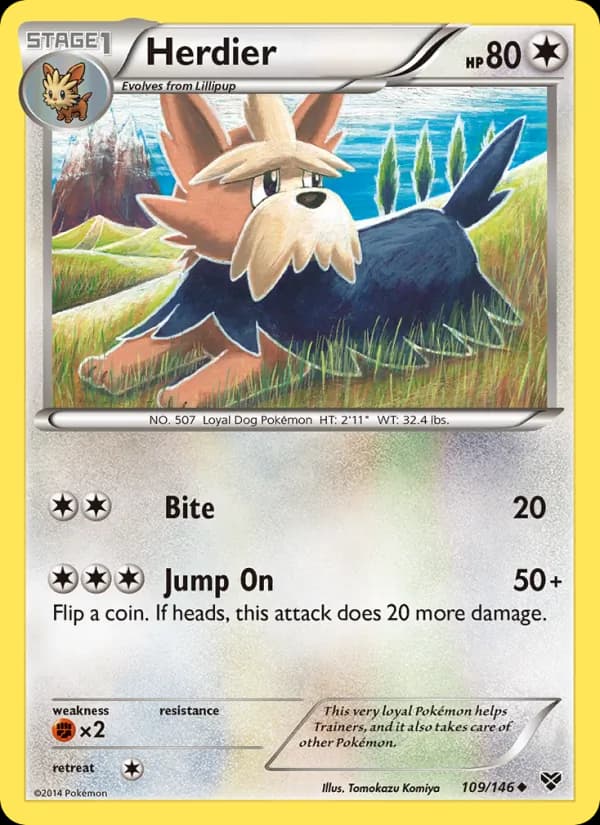 Herdier card in English