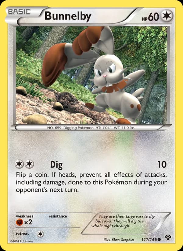 Bunnelby card in English