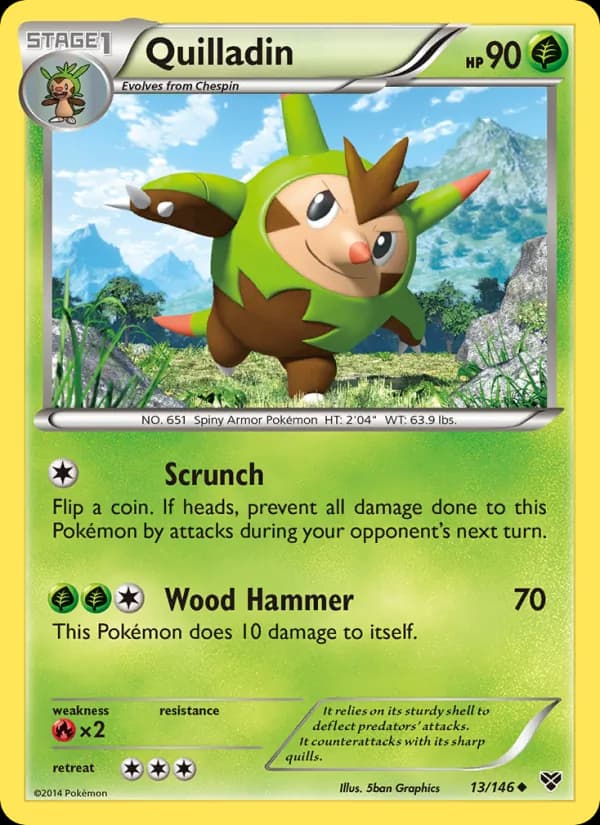 Quilladin card in English