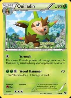 Quilladin card in English