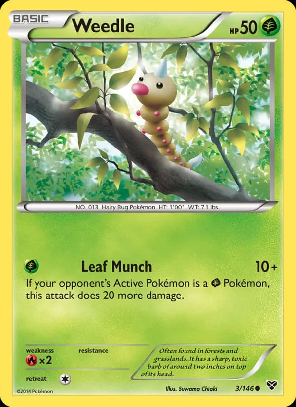 Weedle card in English