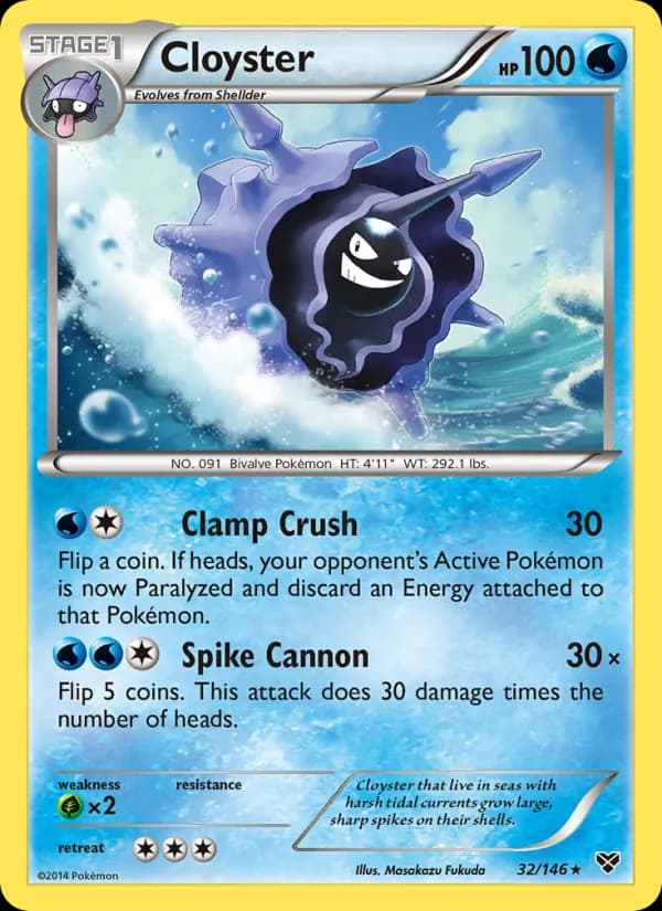Cloyster card in English