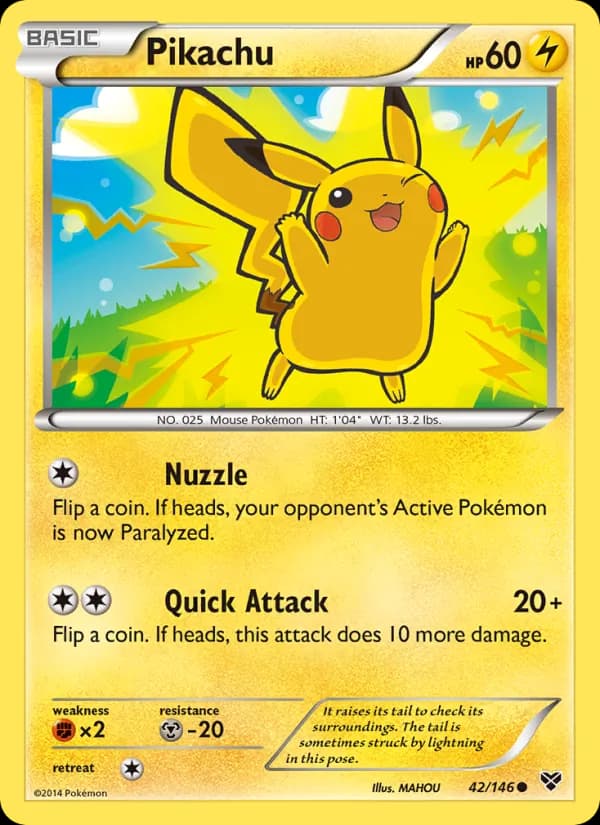Pikachu card in English