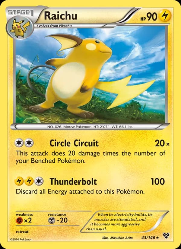 Raichu card in English