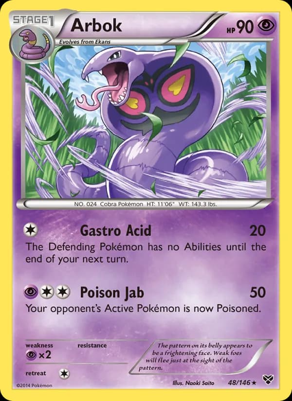 Arbok card in English