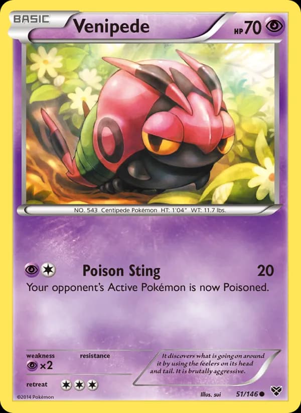 Venipede card in English