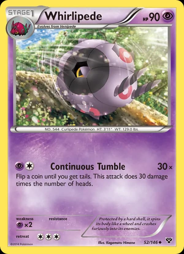 Whirlipede card in English